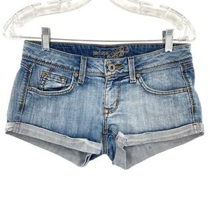 Refuge Y2K Low Rise Denim Cuffed Jean Shorts